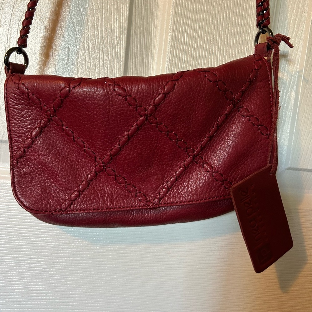 Linea Pelle Collection Burgandy Leather Shoulder Crossbody bag Very Soft Feels